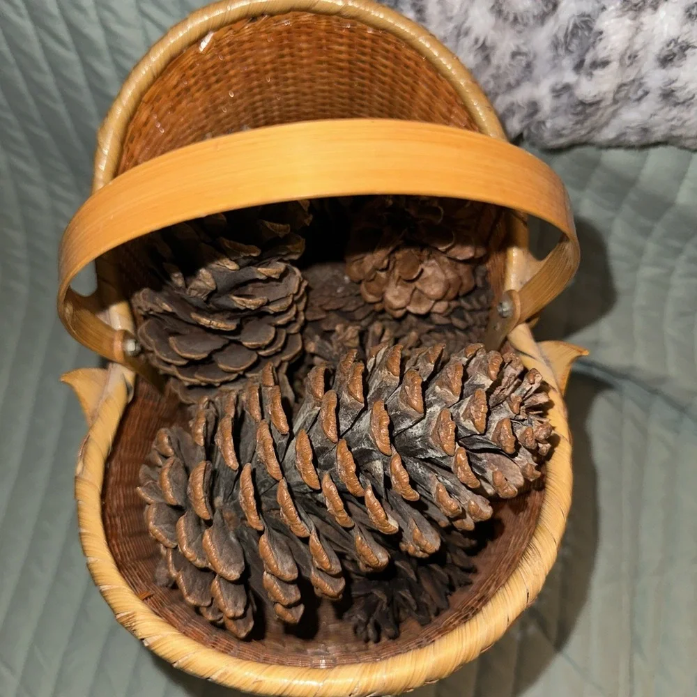 Vintage Wicker Basket with Handle DUCKS‎ 9
